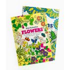 Colouring Book Flowers and Patterns - Set of 2