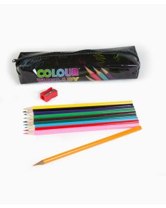 Colour Therapy Pencil Case with 10 Pencils & Sharpener