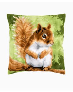 Cross Stitch Cushion Cover - Squirrel