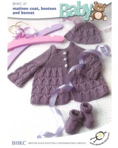 Knitting Pattern : Matinee Coat, Bootees & Bonnet