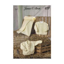 Pattern - Baby Aran Sweater, Cardigan & Blanket | Craft and Hobby